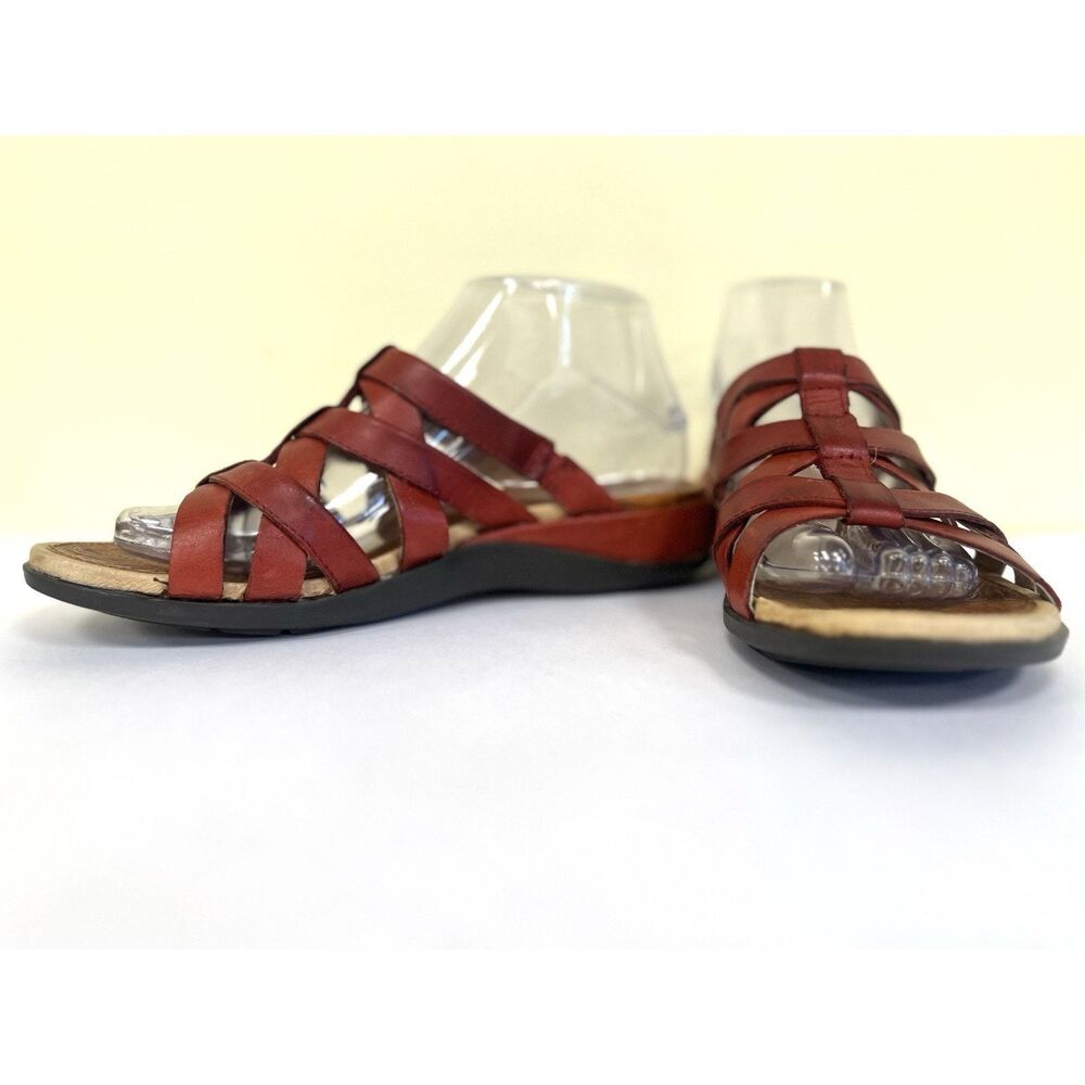 Ariat Leather Slip-on Leather Sandals Shoes Women's 7.5 (Red & Brown)